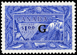 Canada's Fish Resources - Bright Ultramarine - G Overprint Canada Postage Stamp