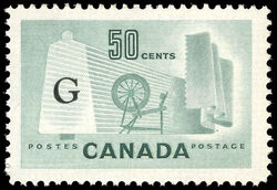 Canada's Textile Industry - Light Green - G Overprint - Flying G Canada Postage Stamp