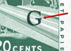 Pulp And Paper - Green - G Overprint - Blunt G Canada Postage Stamp
