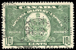 Canadian Coat of Arms, Special Delivery - OHMS - 4 Holes in Vertical H Bars Canada Postage Stamp