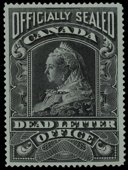 Queen Victoria - Officially Sealed - Bluish Paper Canada Postage Stamp