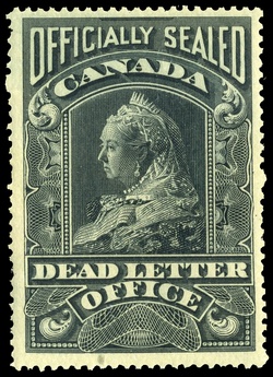 Queen Victoria - Officially Sealed - White Paper Canada Postage Stamp