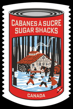 Sugar Shacks - Red Can Canada Postage Stamp | Sugar Shacks